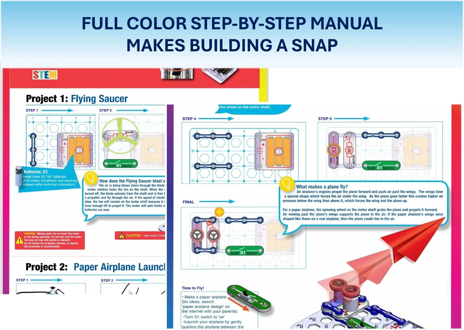 STEM Toy Kit for Ages 8+ | Snap Circuits Flight Deck Construction Gift