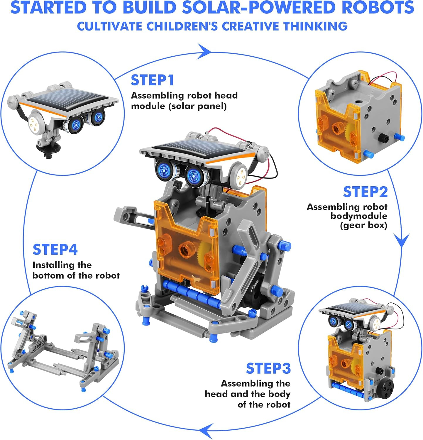 STEM 13-In-1 Education Solar Power Robots Toys for Boys Age 8-12, Educational To