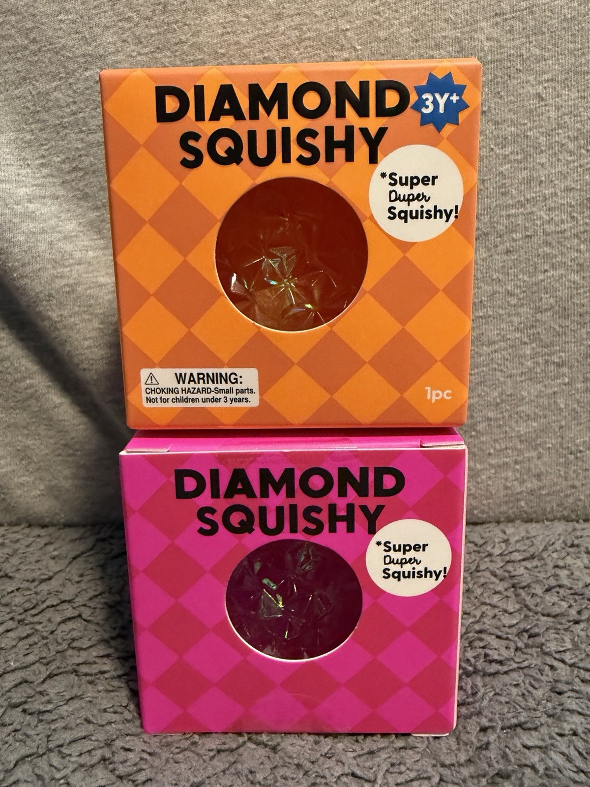 Lot 2 J’adore Diamond Squishy Super Duper Squishy Pink & Orange ✅ Pics FREE2SHIP