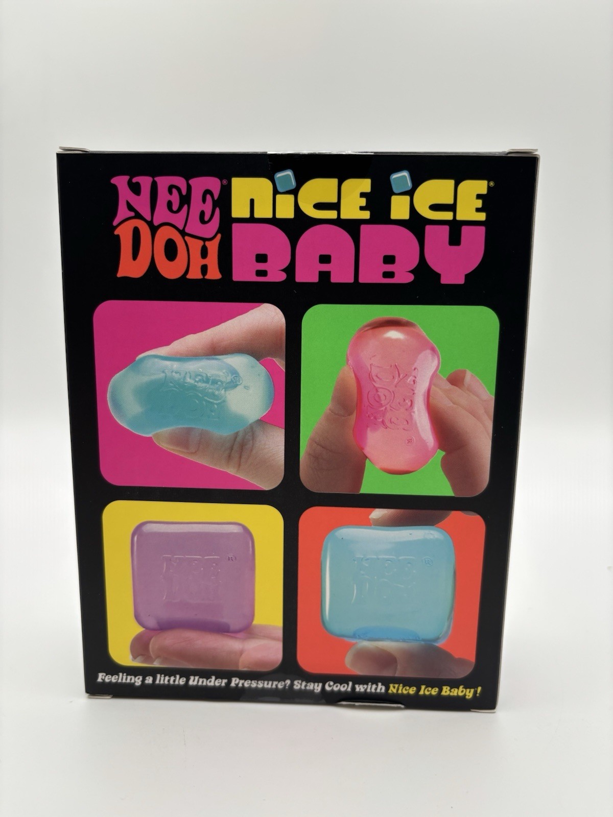 NeeDoh Nice Ice Baby 4 pack, Set of Four Nee Doh Mini Nice Cube Pink Blue Purple