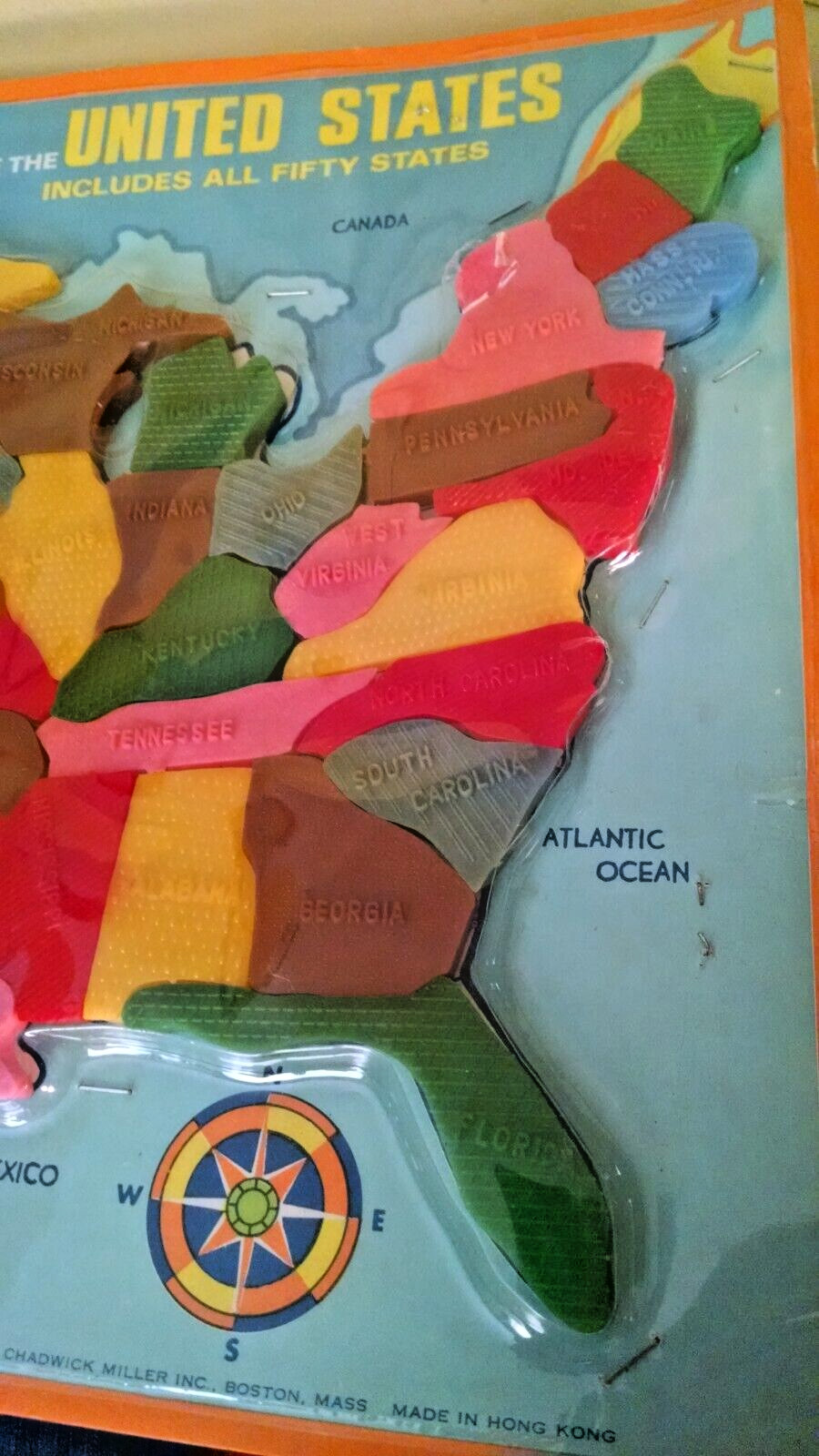 UNITED STATES MAP CHADWICK MILLER ITEM NO 90514 SET 2 PLASTIC COMPLETE HONG KONG