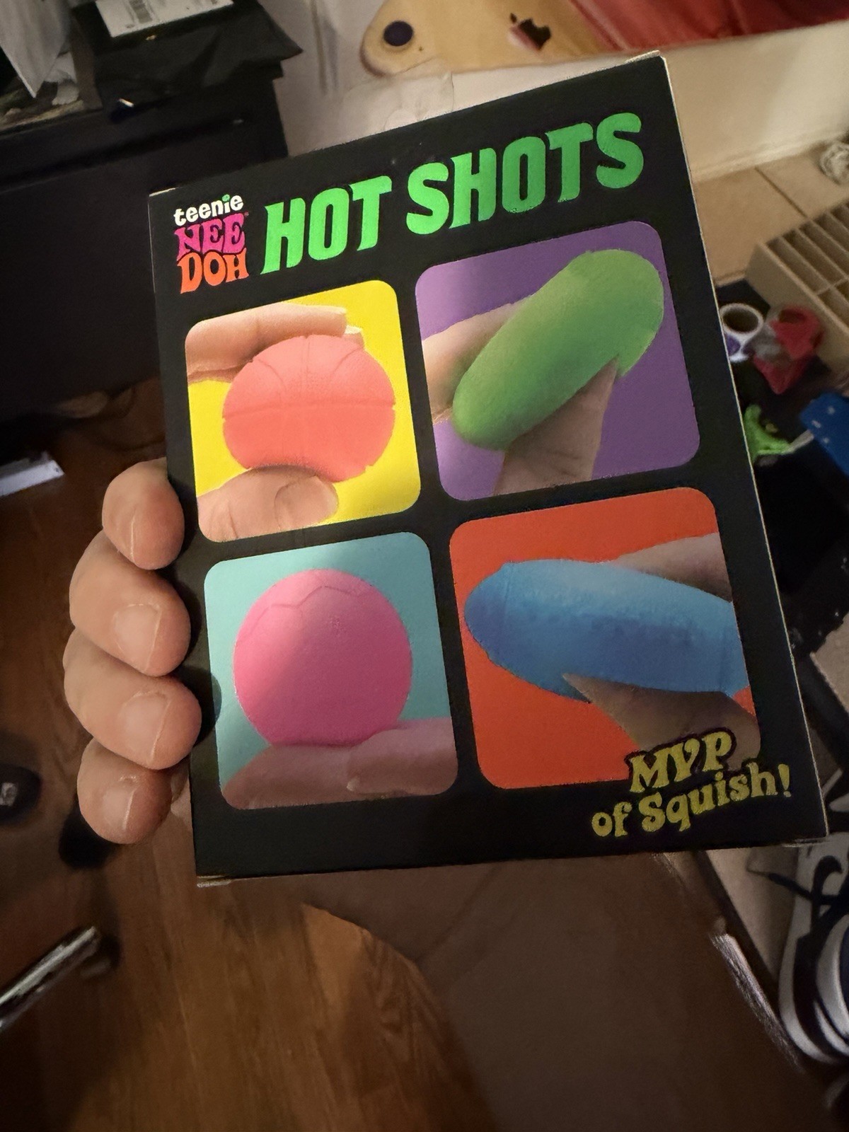 Brand New Teenie NeeDoh Hot Shots Assorted Ball Squish Toys 4 Pieces