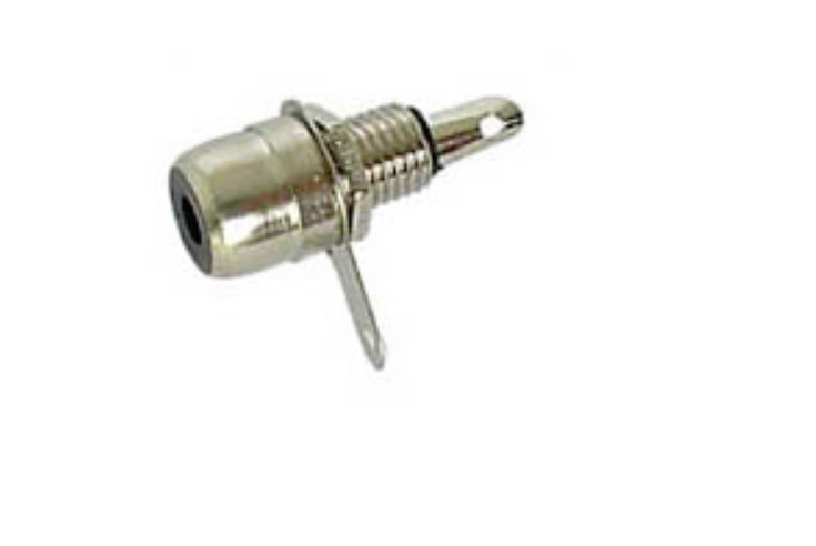 [ Whadda Velleman CA055B ] Nickel-Plated RCA Panel-Mount Jack – Black