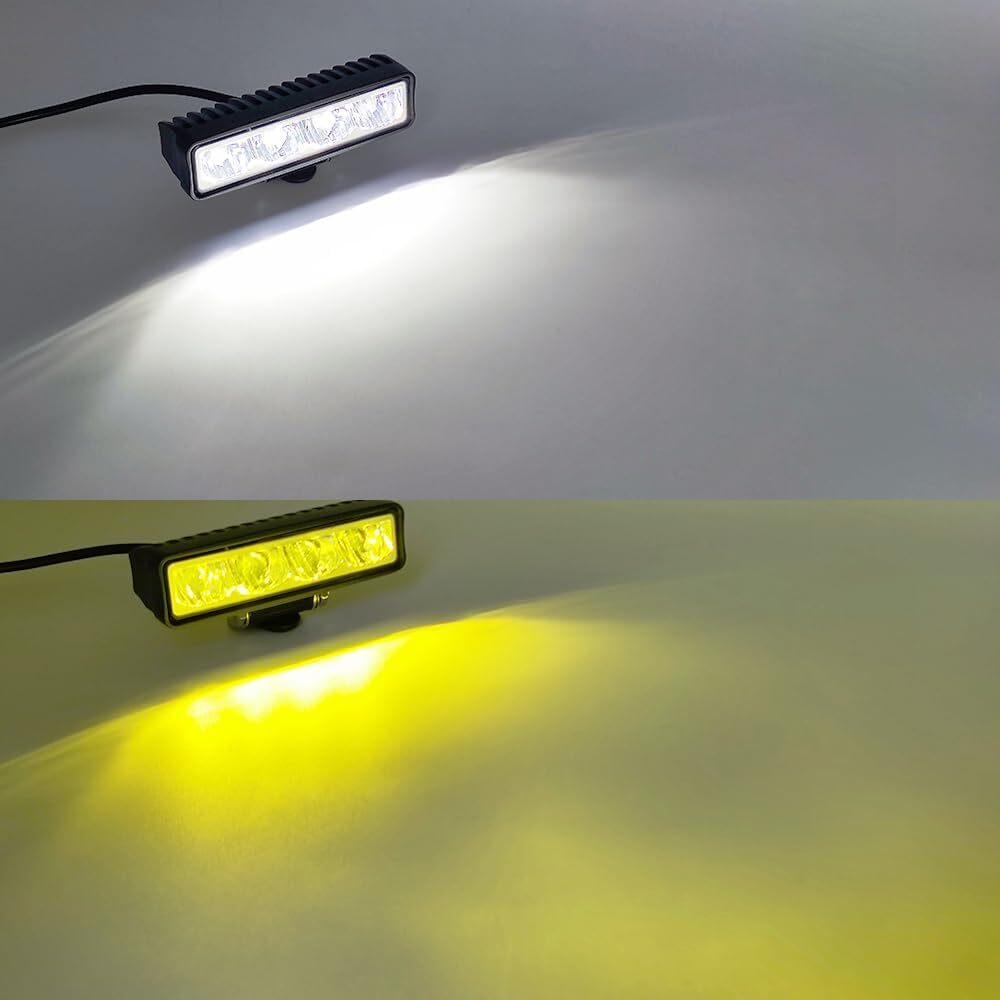 STDYSUN LED White/Yellow Dual Color Fog Lights Driving Lights Bar 2Pcs 6Inch 30W