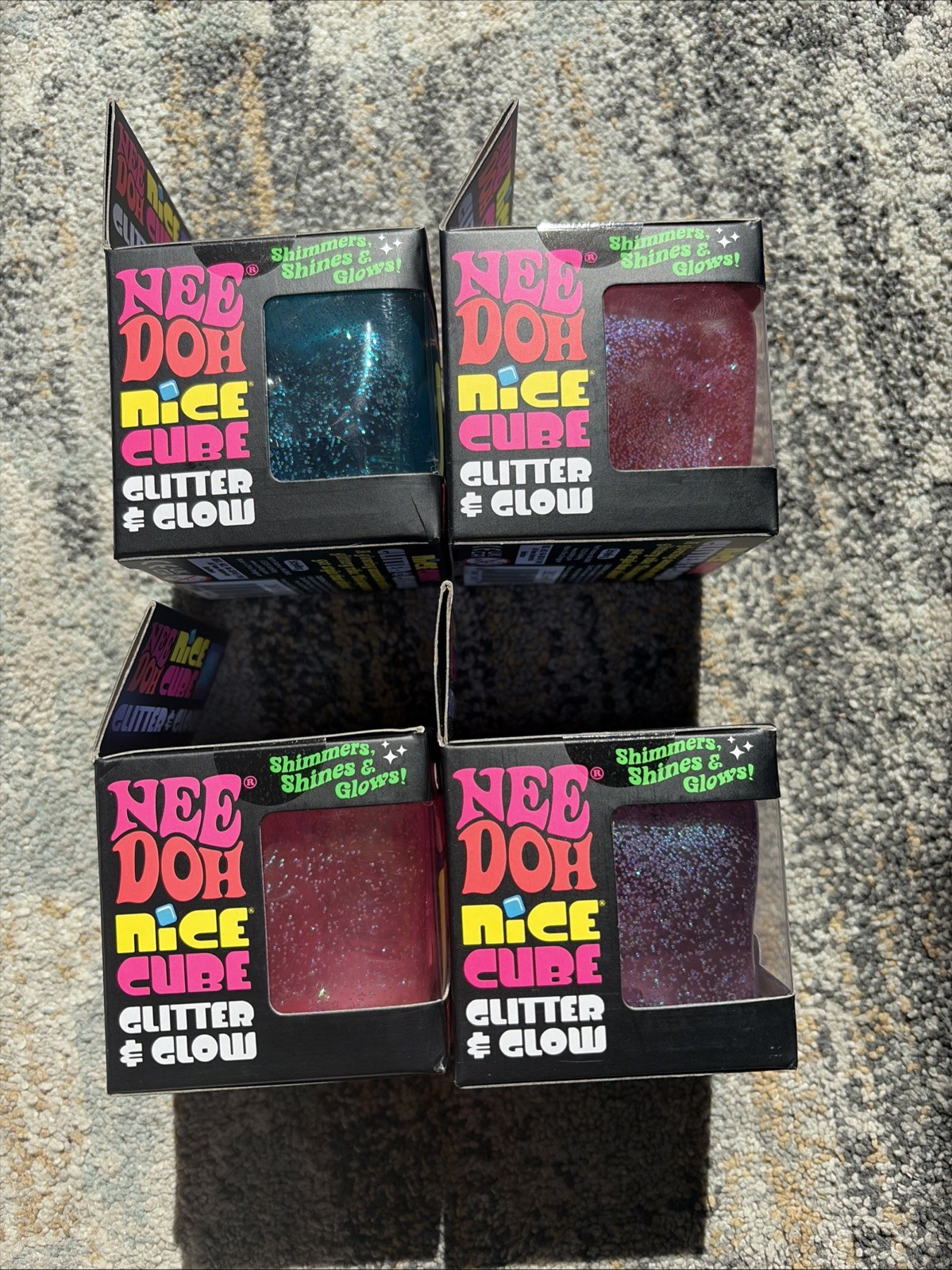 Viral Needoh Pk Glitter & Glow 4 Pk Nice Cube Free Ship New 21/ea