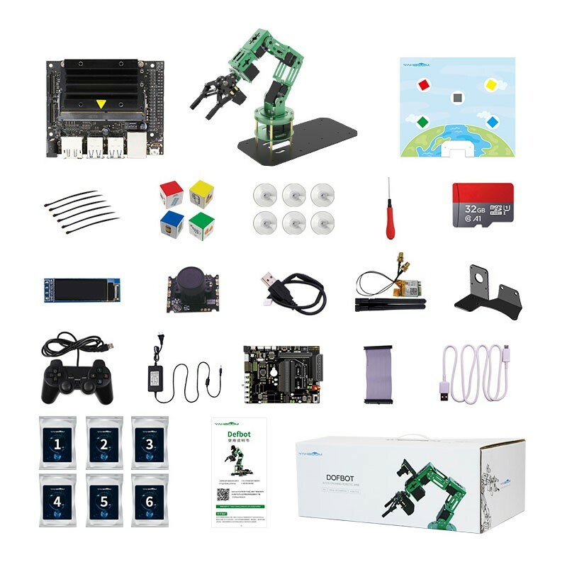 DOFBOT AI Robotic Arm 6 Axis Robot Arm w/ ROS Mainboard For JETSON NANO 4GB B01