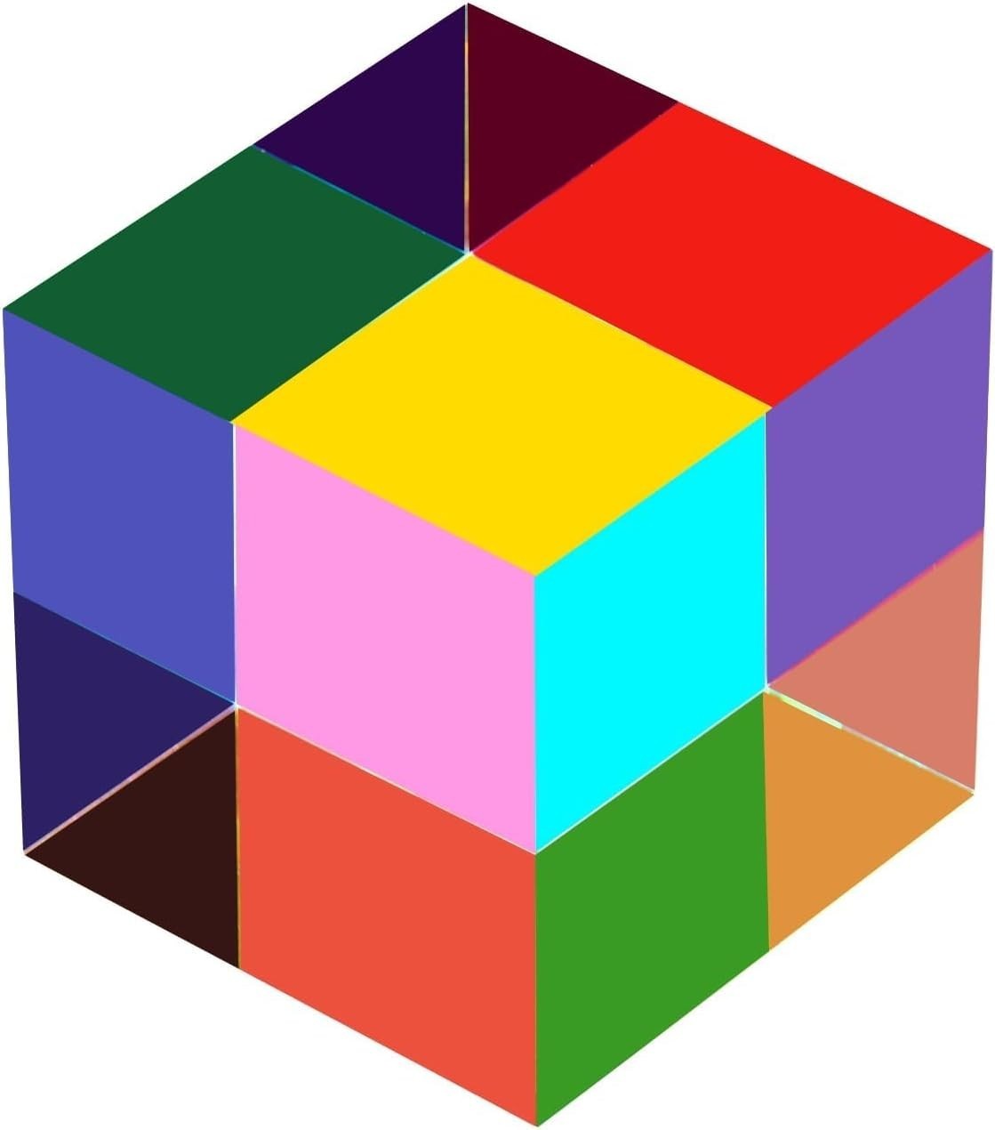 Original CMY Color Cube, 1.6 Inch (40Mm) Acrylic Mixing Color Cube Prism for Phy