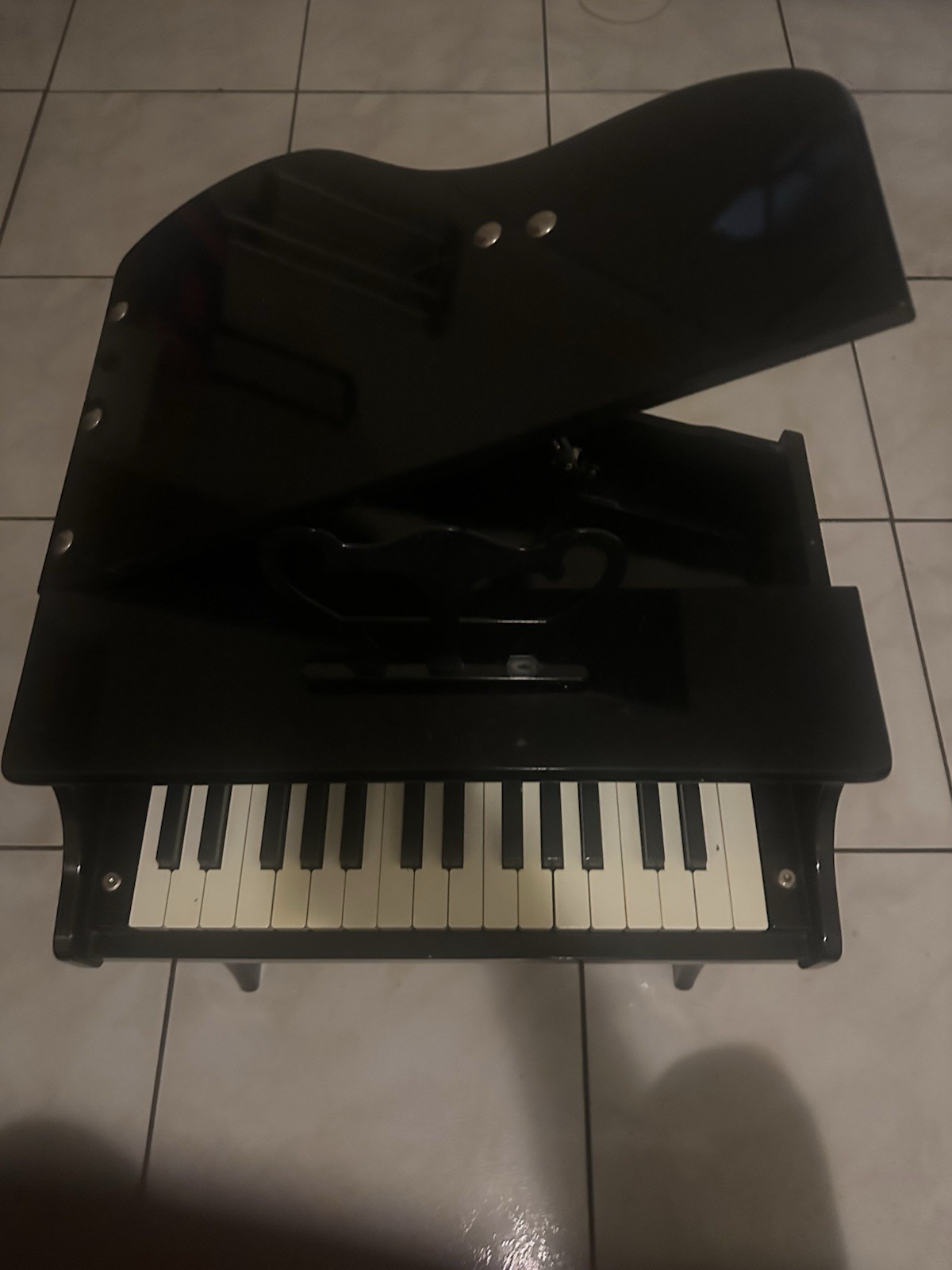J’adore Black Mini Toy Grand Piano with Bench for Kids Age 4-7