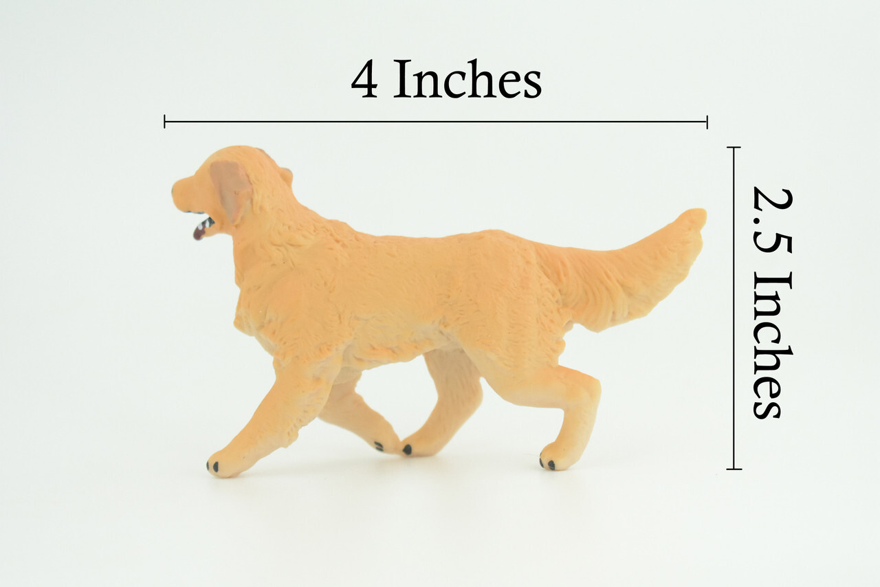 Golden Retriever Dog, Hand Painted Rubber Realistic Toy 4 Inches CH854 BB198
