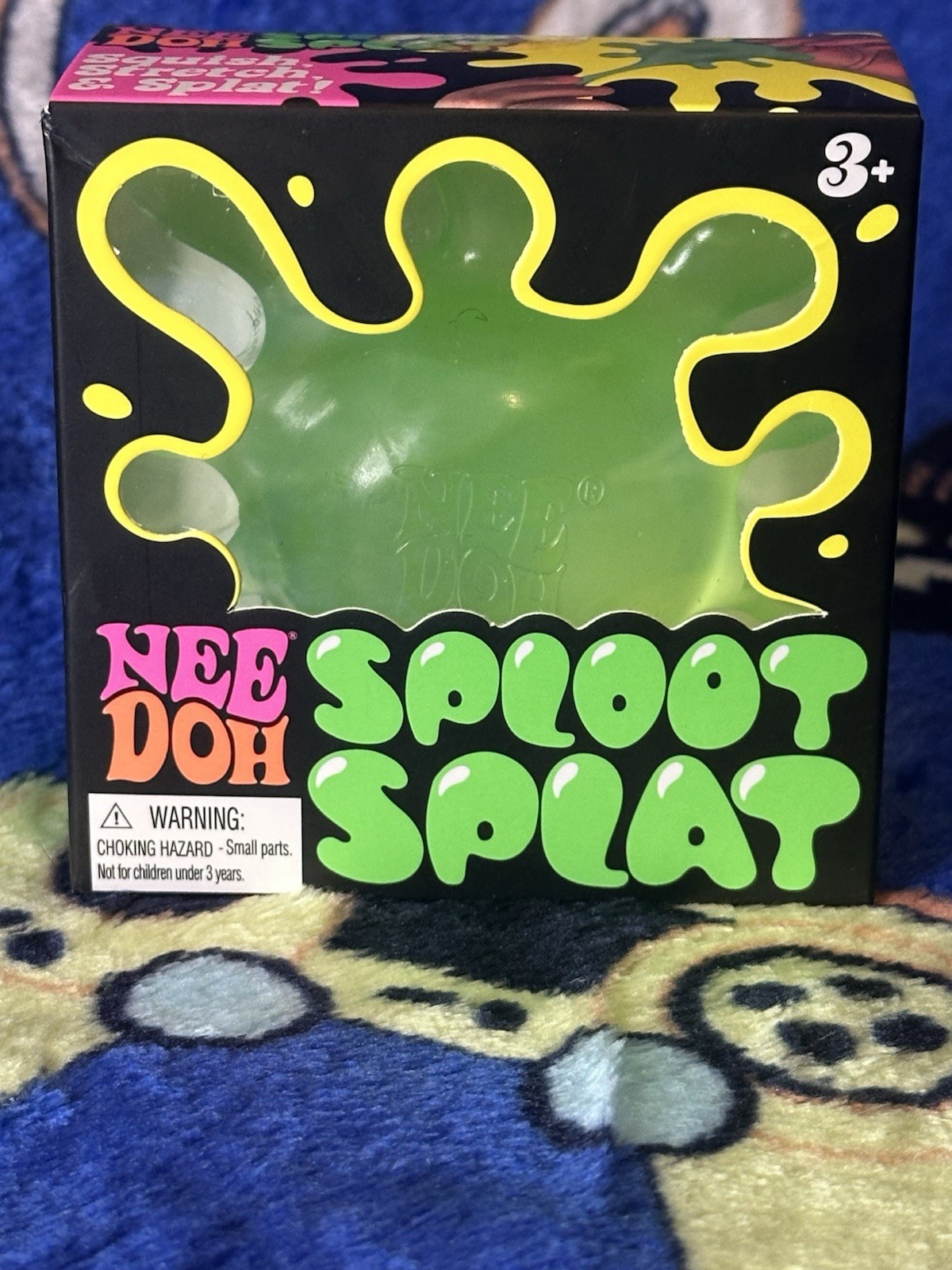 NeeDoh Lot Of 2! GREEN Fuzz Ball Flower Power & Sploot Splat AUTHENTIC NEW!