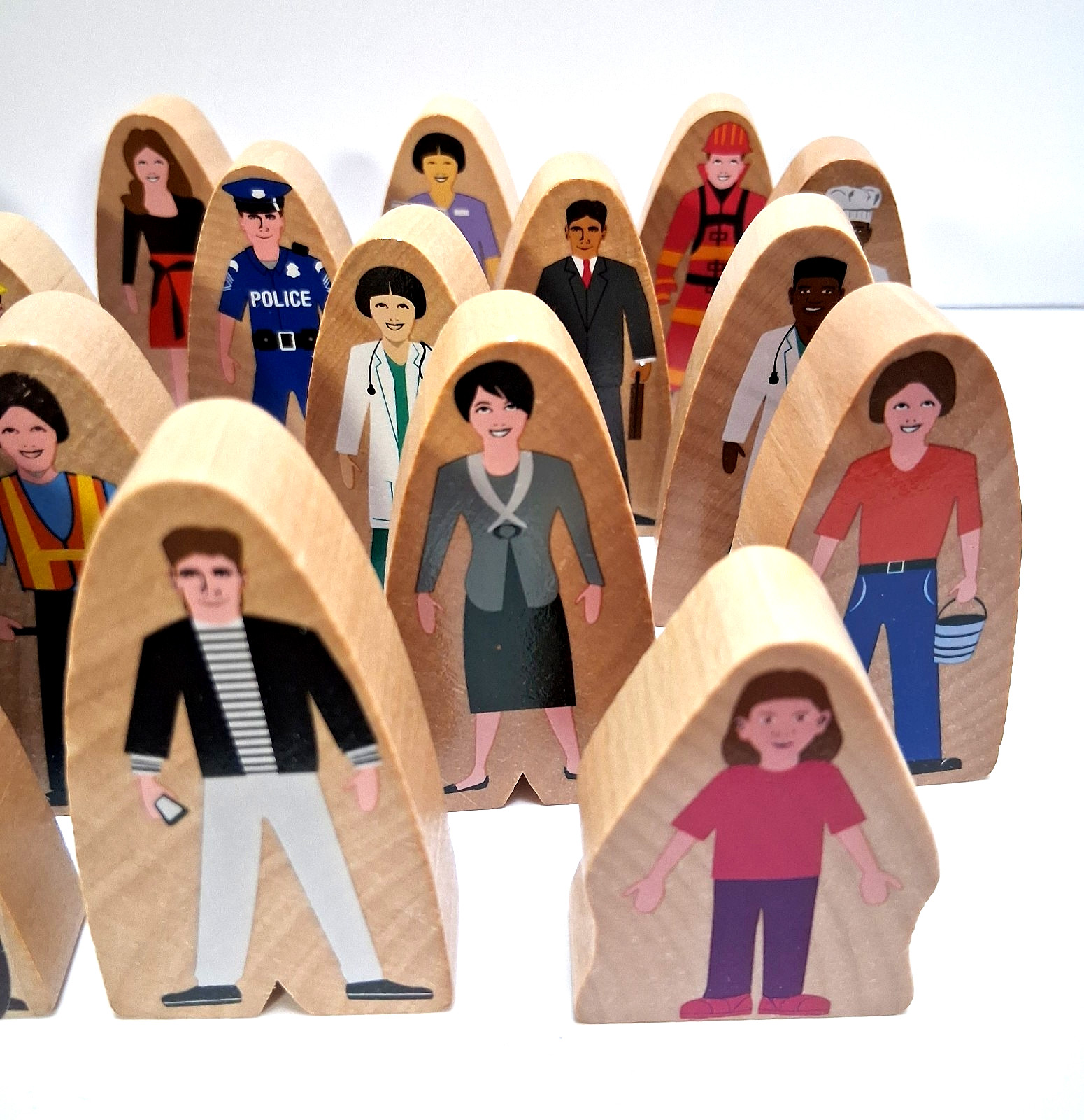 Constructive Playthings Community Helpers 25 Wood Pieces; 2″-2.5″ Tall