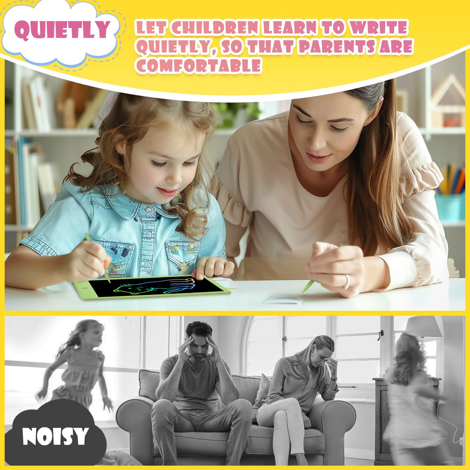 EooCoo LCD Writing Tablet for Kids, Valentine Gifts 10 Inch Green