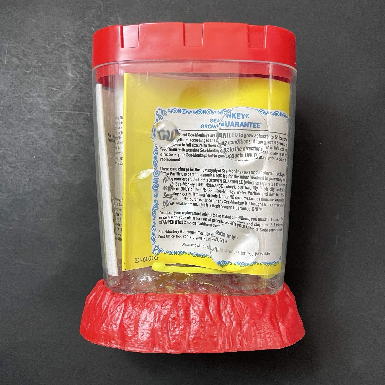 VTG 1987 Sea Monkeys Aquarium Classic Red Base w/ Handbook Ocean Zoo – No Eggs