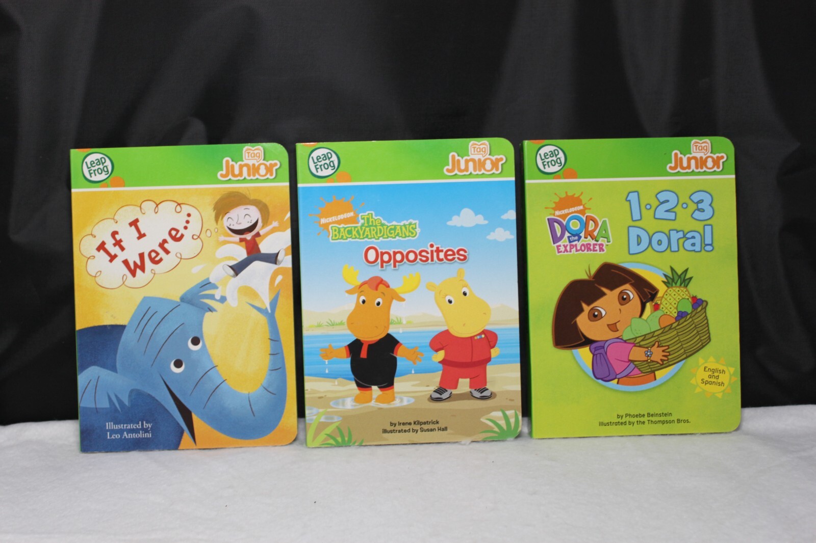 Leap Frog Tag Junior Lot of 3 Books The Backyardagins 123 Dora & If I were