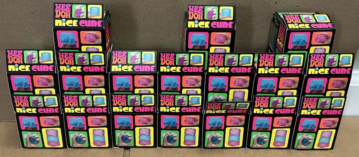 Lot Of 17 NEW SEALED Nee Doh Nice Cube Super Solid Squish Blue Purple Pink