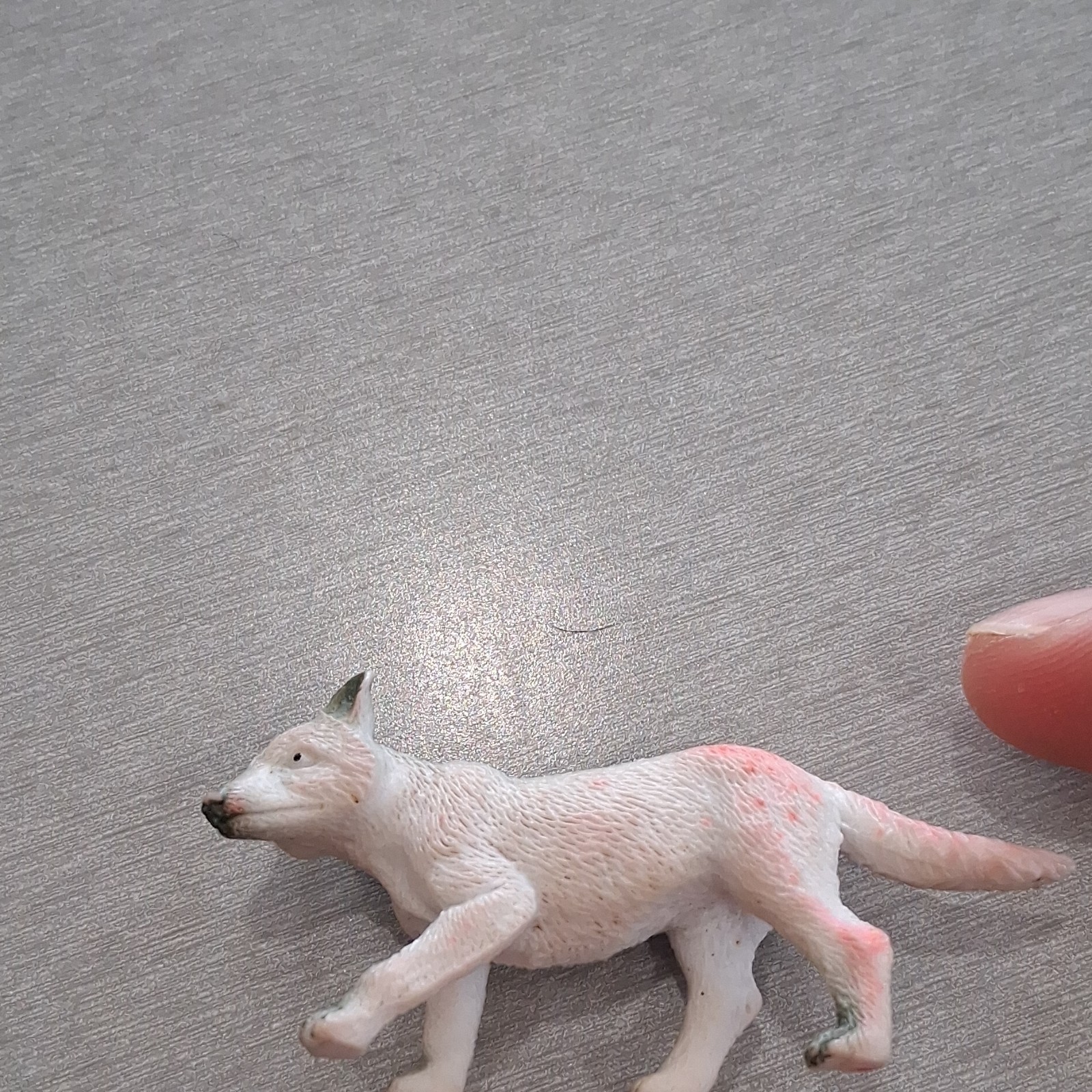 Small White Wolf Educational Toy Figure 3 inches for Ages 4-7, 8-11 Years