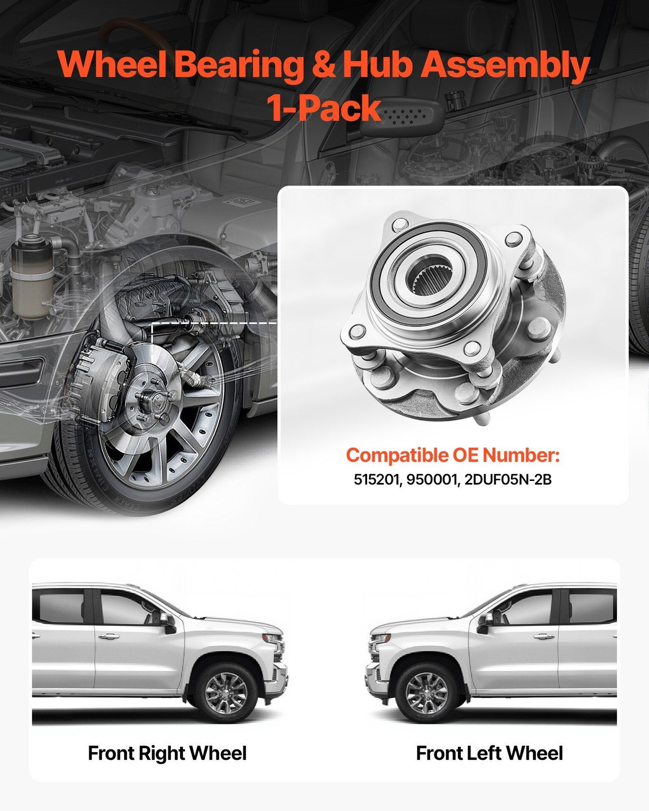 Premium Front Wheel Bearing Unit for 2021 4Runner Base Kit