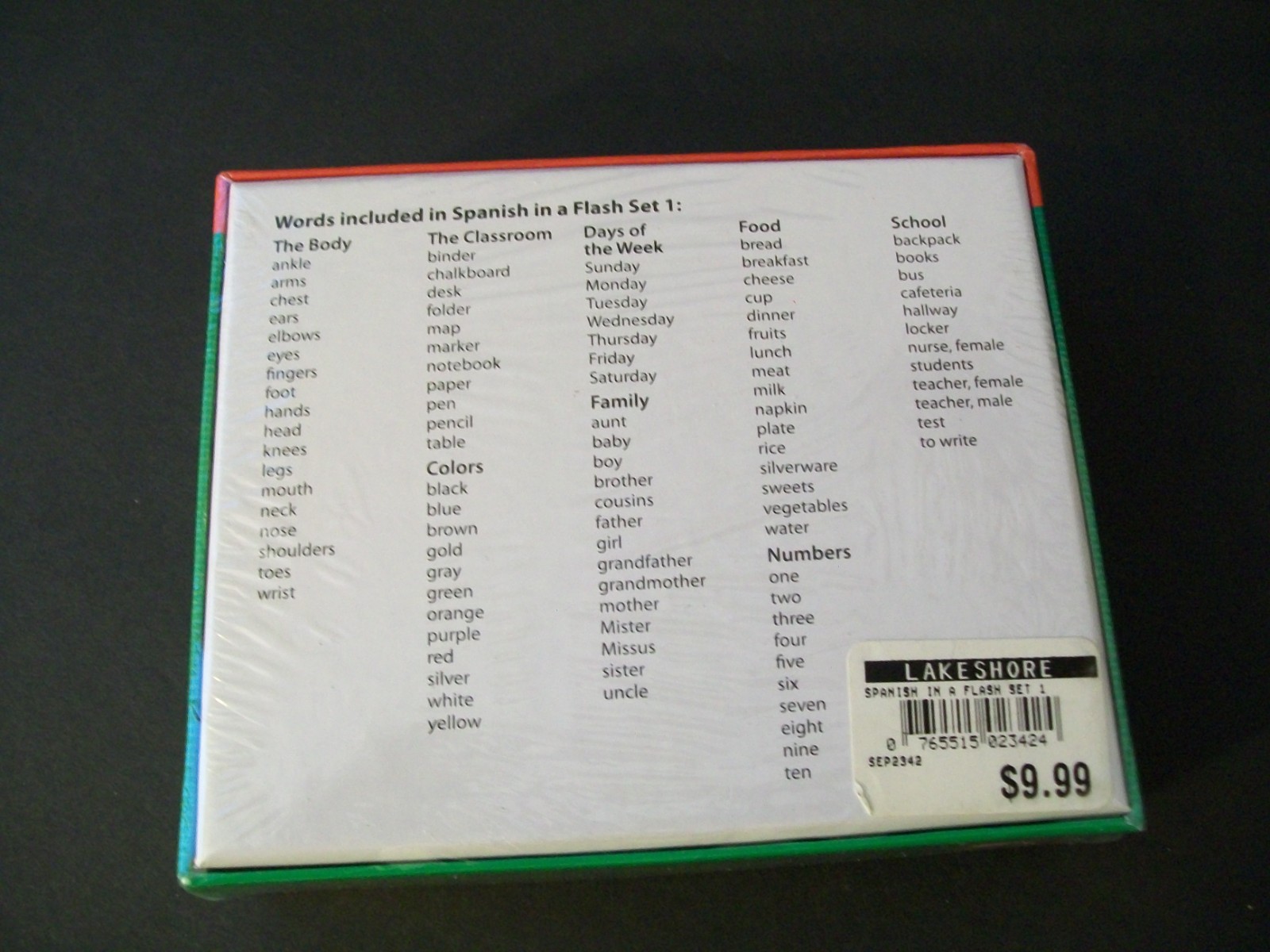 Edupress Spanish In A Flash Cards Set 1 Brand New Factory Sealed Box