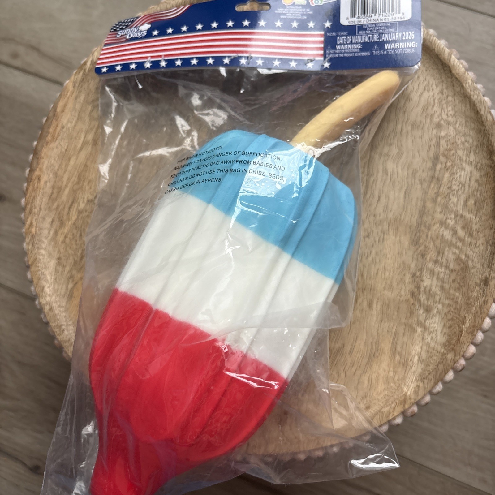 New Sunny Days Red, White, & Blue Squish Popsicle Stress Toy – 4th Of July 250th