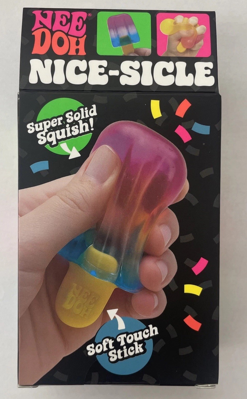 Nee Doh Nice-Sicle Super Solid Squish Rainbow Popsicle Sensory Toy Brand New