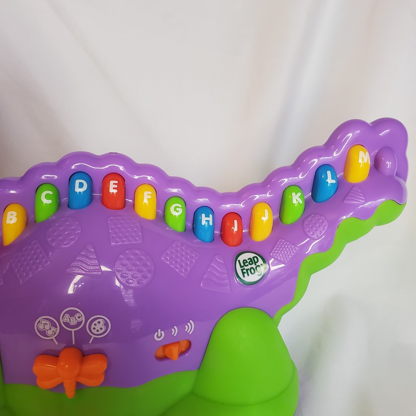 Leap Frog Learning Dinosaur LETTERSAURUS Leapfrog Purple ABCs Music Color Tested