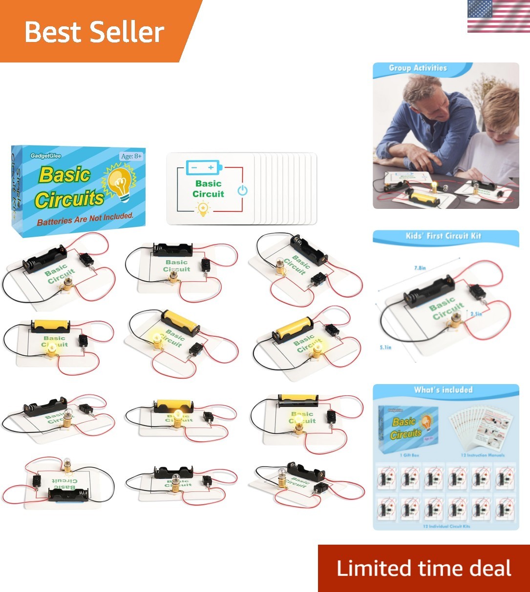 Hands-On Electric Circuit Science Kit for Kids 8+ – 12 Fun Experiments Included