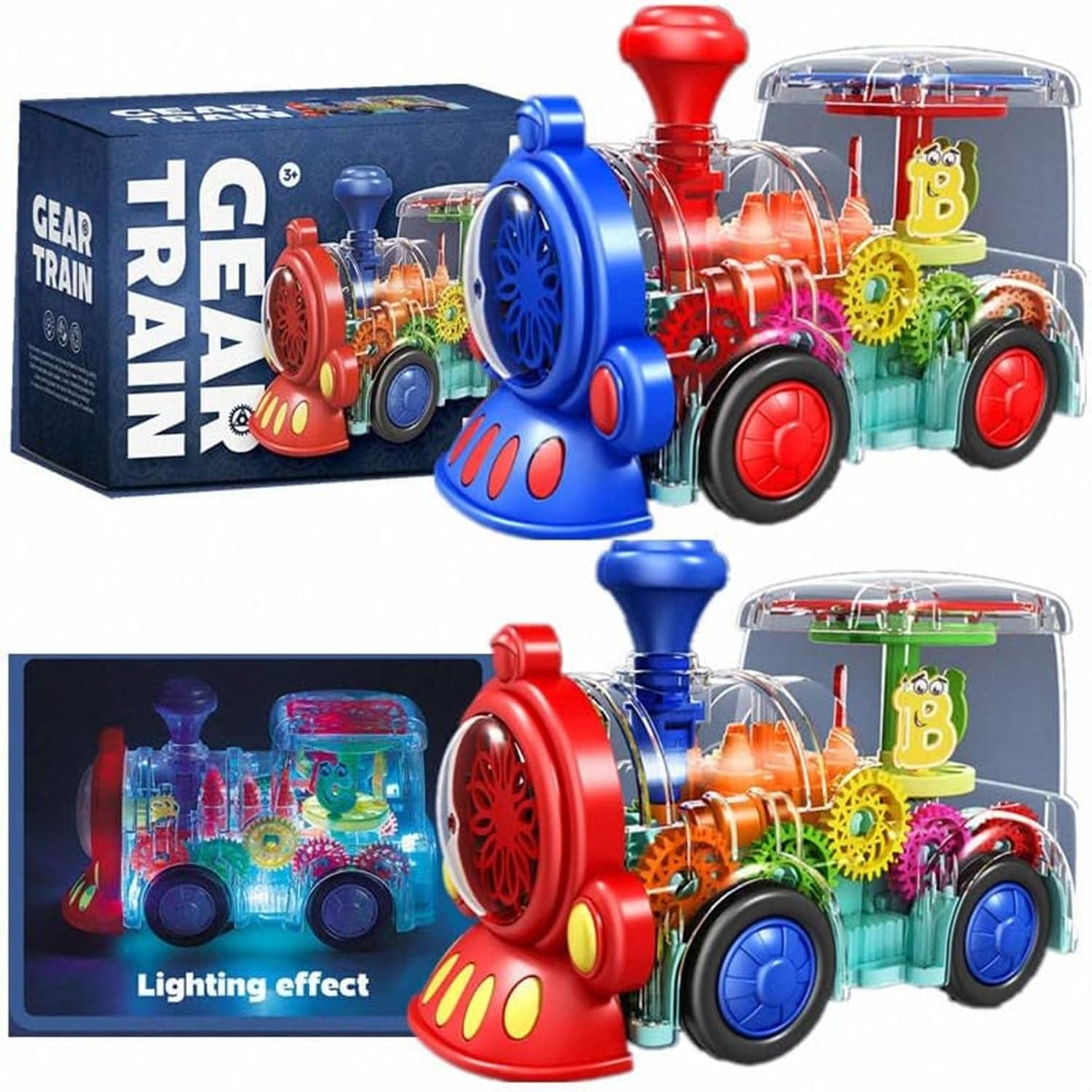 Tooty Toy Transparent 7.8 x 3.9 x 5.1 inches, Red, Green, Yellow, Blue