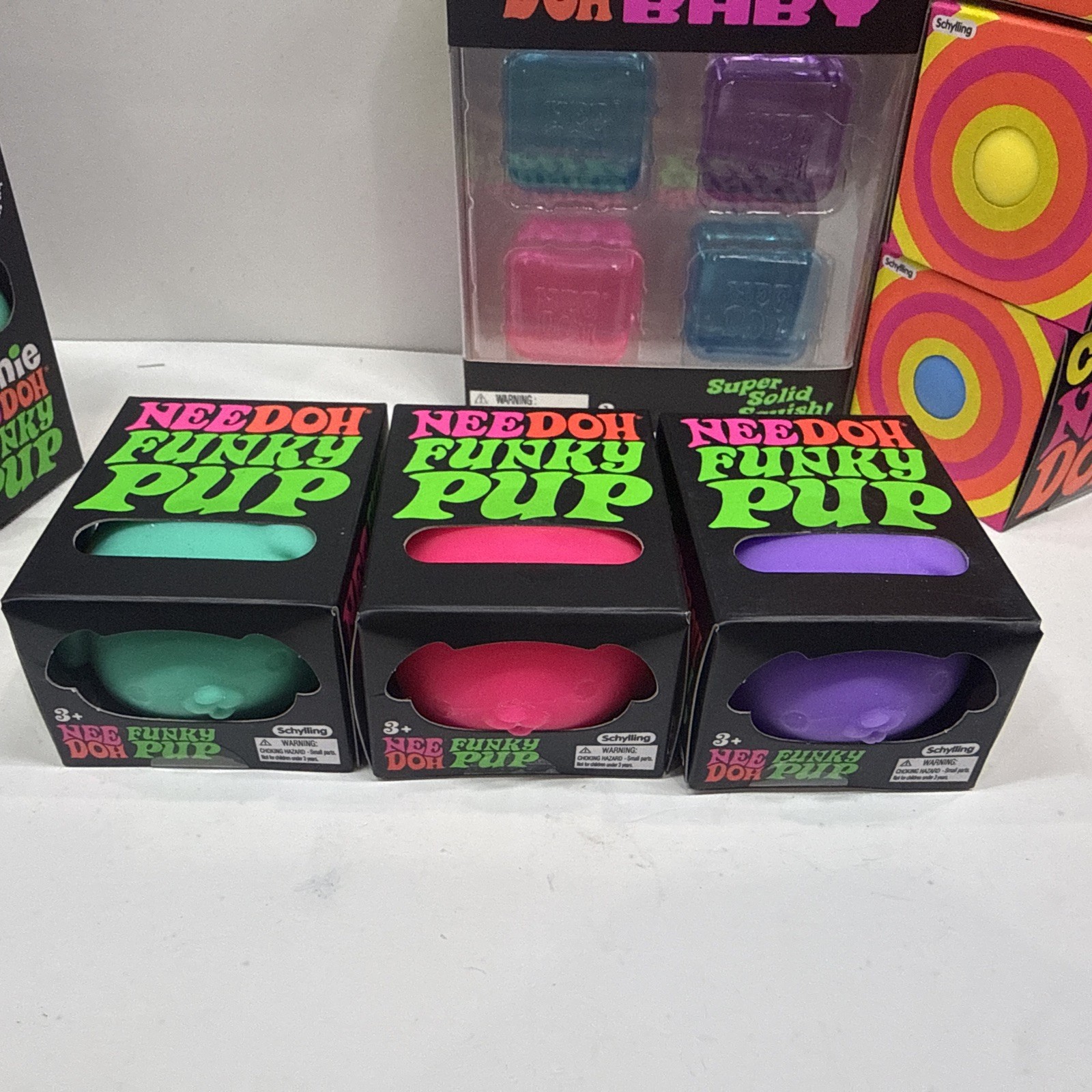 Nee Doh Lot of 6 funky 1 Nice Ice Baby 3 Color Change – New – 100% Authentic!!!