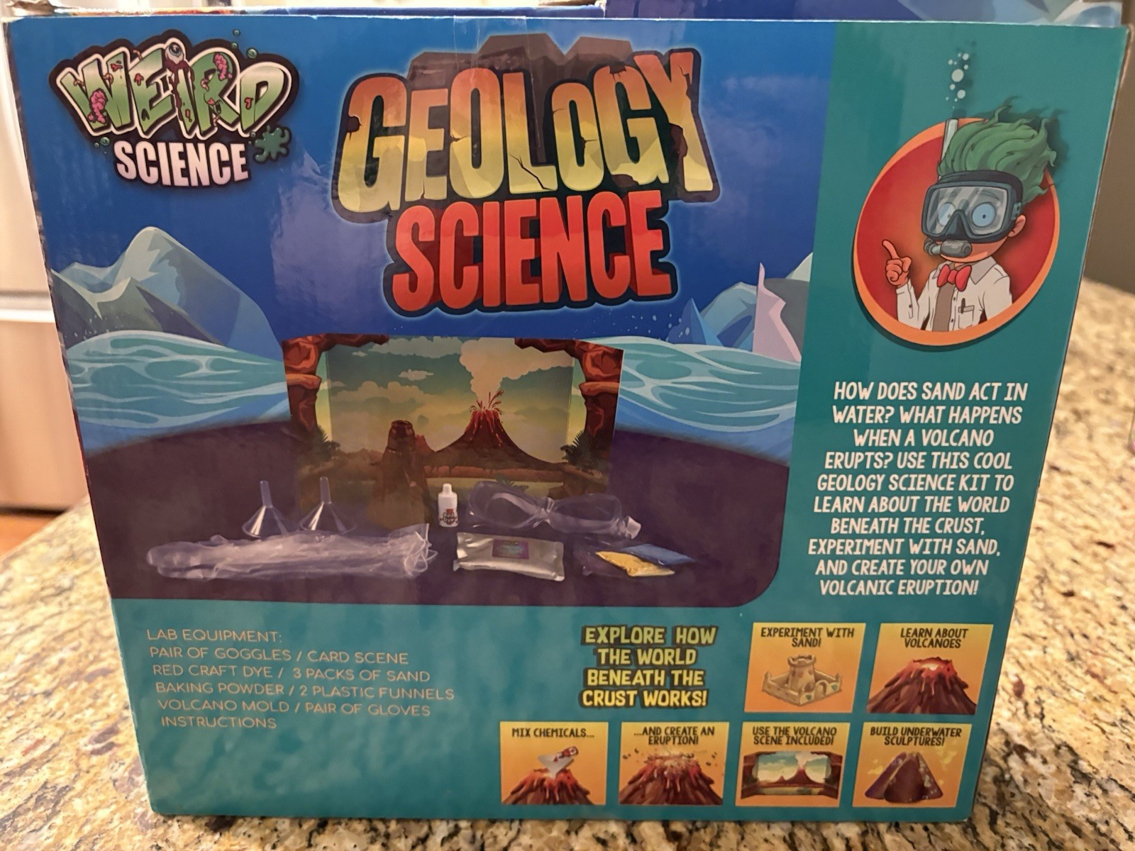Volcano STEM Education Geology Science Experiment Kit Learning Toy w Specimens