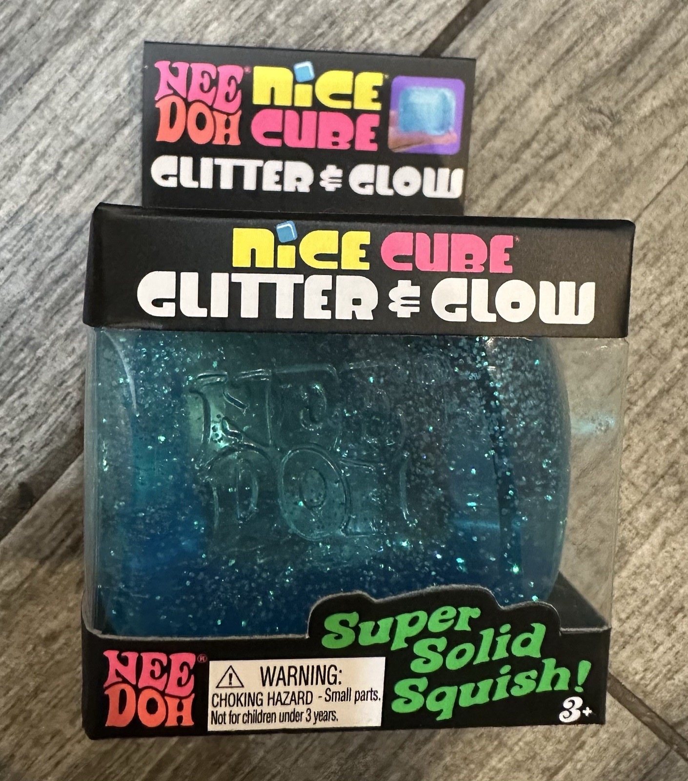 NeeDoh Nice Cube Glitter and Glow, Nee Doh Squishy Ice Cube X 1