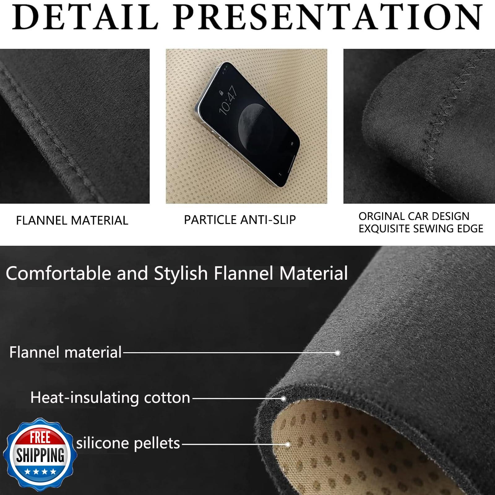 DWKJMYCP Flannel Dashboard Cover Dash Cover Mat Compatible with Dodge Ram 150
