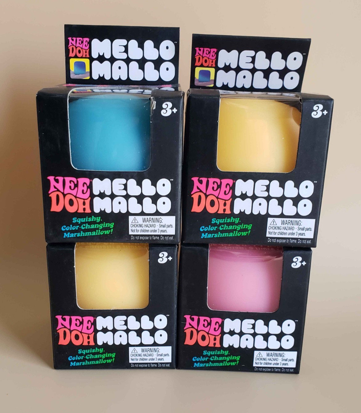 Lot of 4 Authentic NeeDoh Mello Mallo Color Change Squishy Squeeze Viral Toy NEW