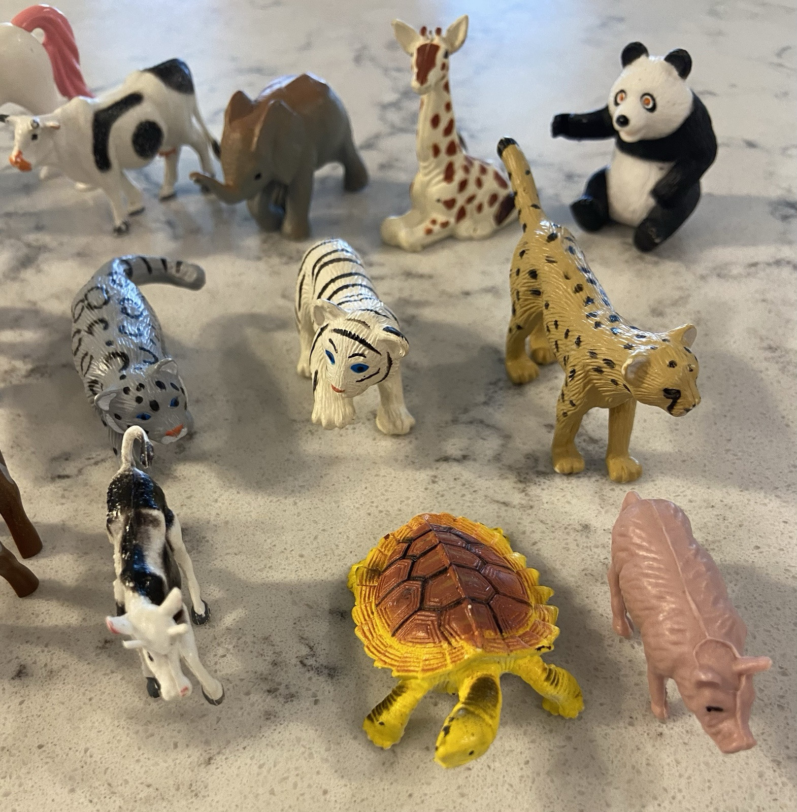 26 Miniature Plastic and Rubber Wild Animals, Zoo Animals, Panda’s, TIGER, MORE