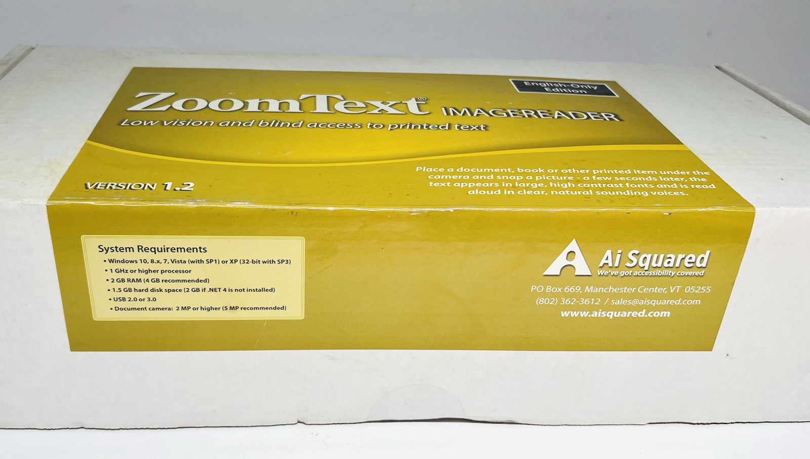 Ai Squared ZoomText Image Reader English Edition Single User Version 1.2 New
