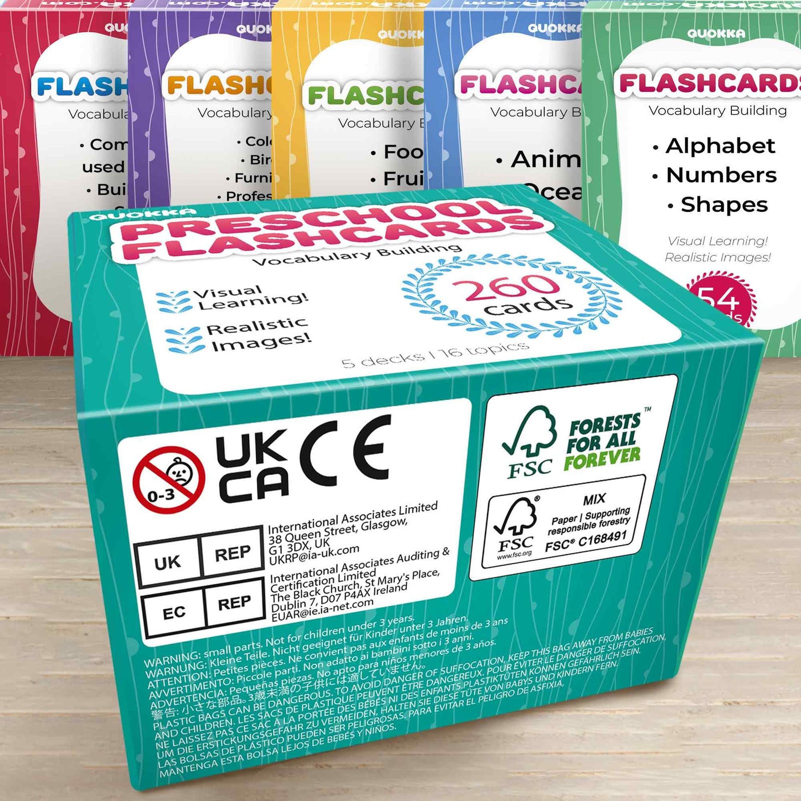 260 Flash Cards for Ages 3-5 with Realistic Images – Pre K Flash Cards Age 4-…