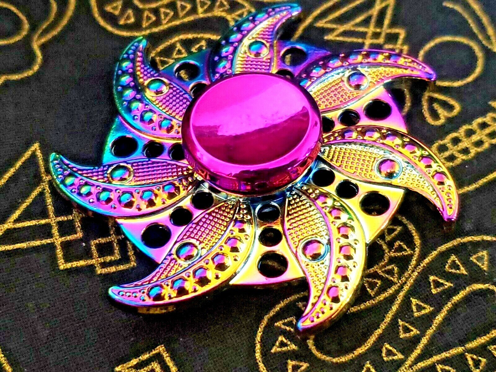 Multi Color Flower Fidget Spinner Toy All Metal Adults Kids Boys Girls ADHD