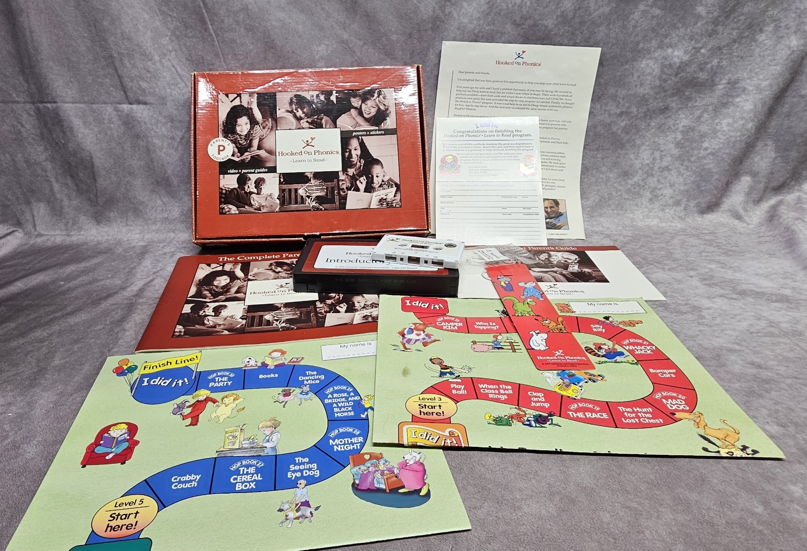 Hooked on Phonics Learn to Read Parent’s Toolbox 1998 Edition Box Set Incomplete