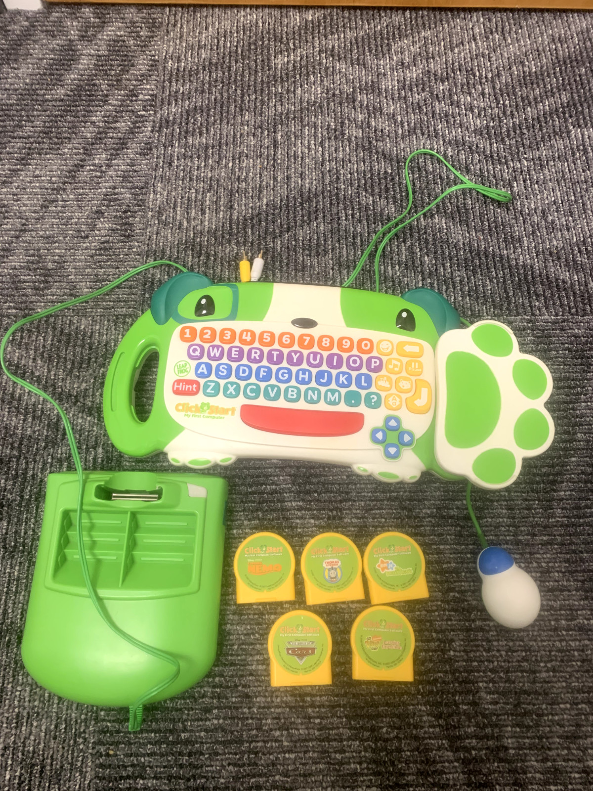 LeapFrog Clickstart My First Computer & Controller Console 5 Game No AC Adapter