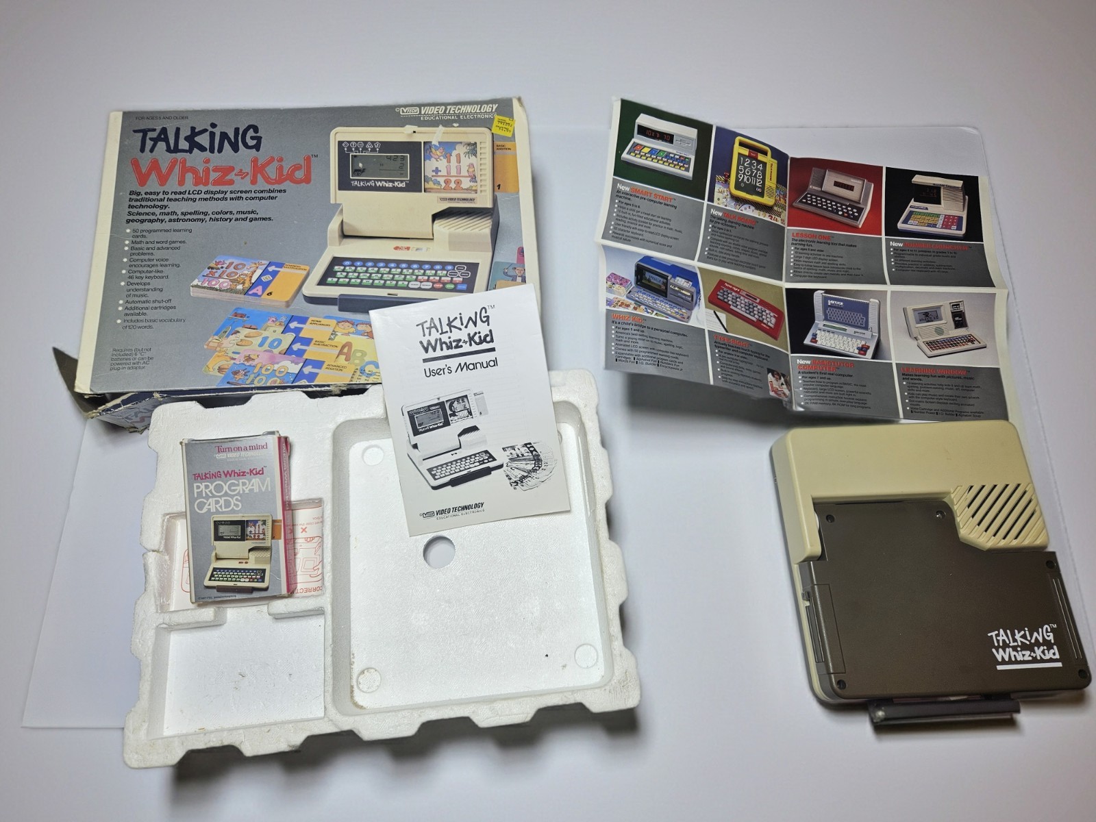 Talking Whiz Kid 1987 Vtech Education Computer w/ Learning Cards Vintage Nos