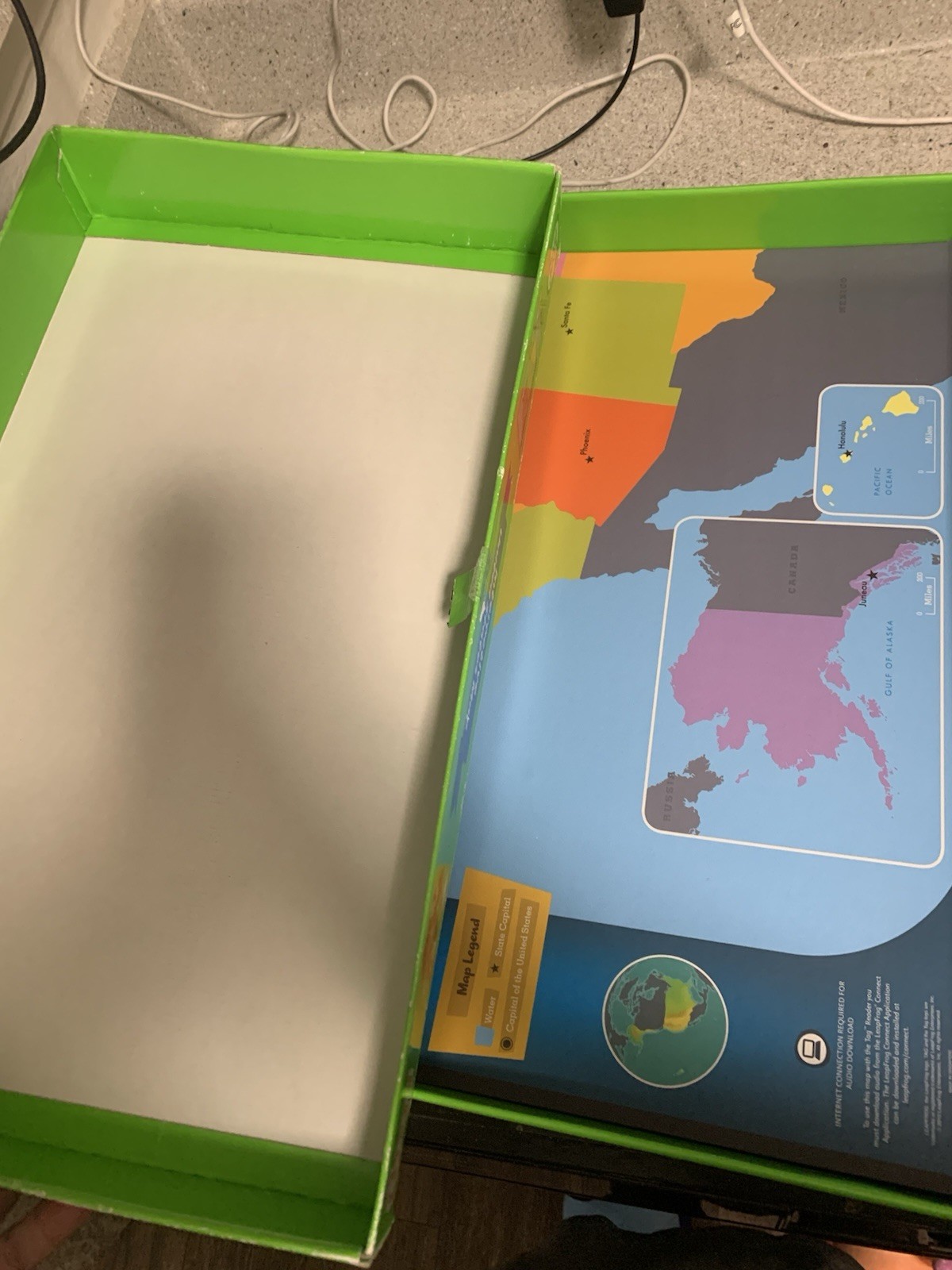 LEAP FROG INTERACTIVE UNITED STATES MAP TAG READING SYSTEM 2 SIDED MAP