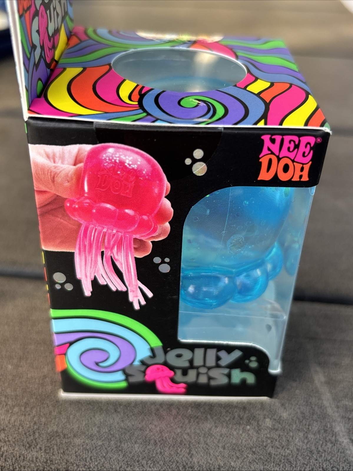 Nee Doh Jelly Squish BLUE NIB Hard To Find