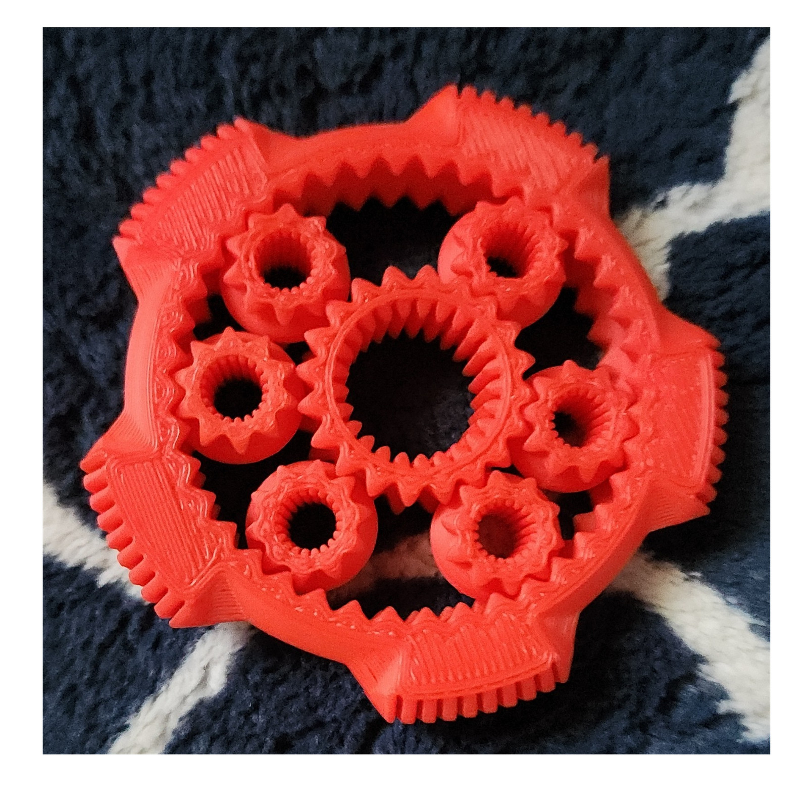 Red Gear Fidget spinner Block Sensory Toy 6-Sided