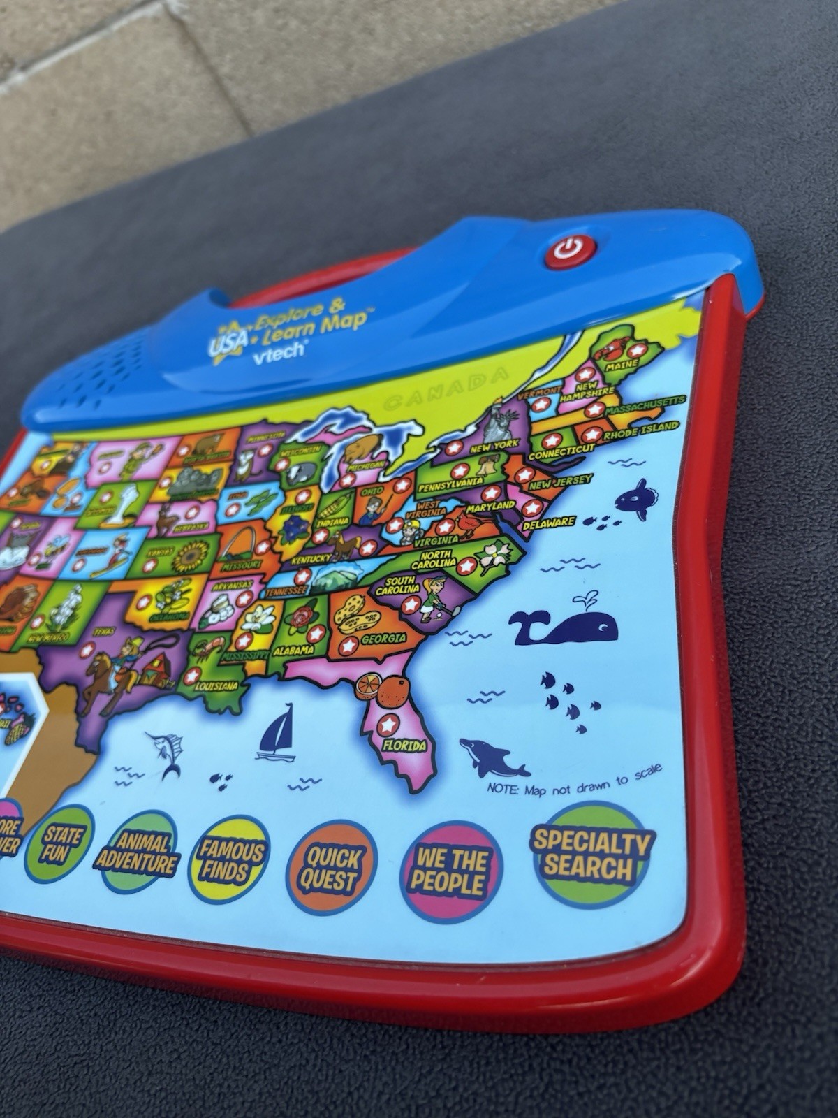 VTech USA Explore & Learn Map TESTED & WORKING! Interactive Touch Talking Toy