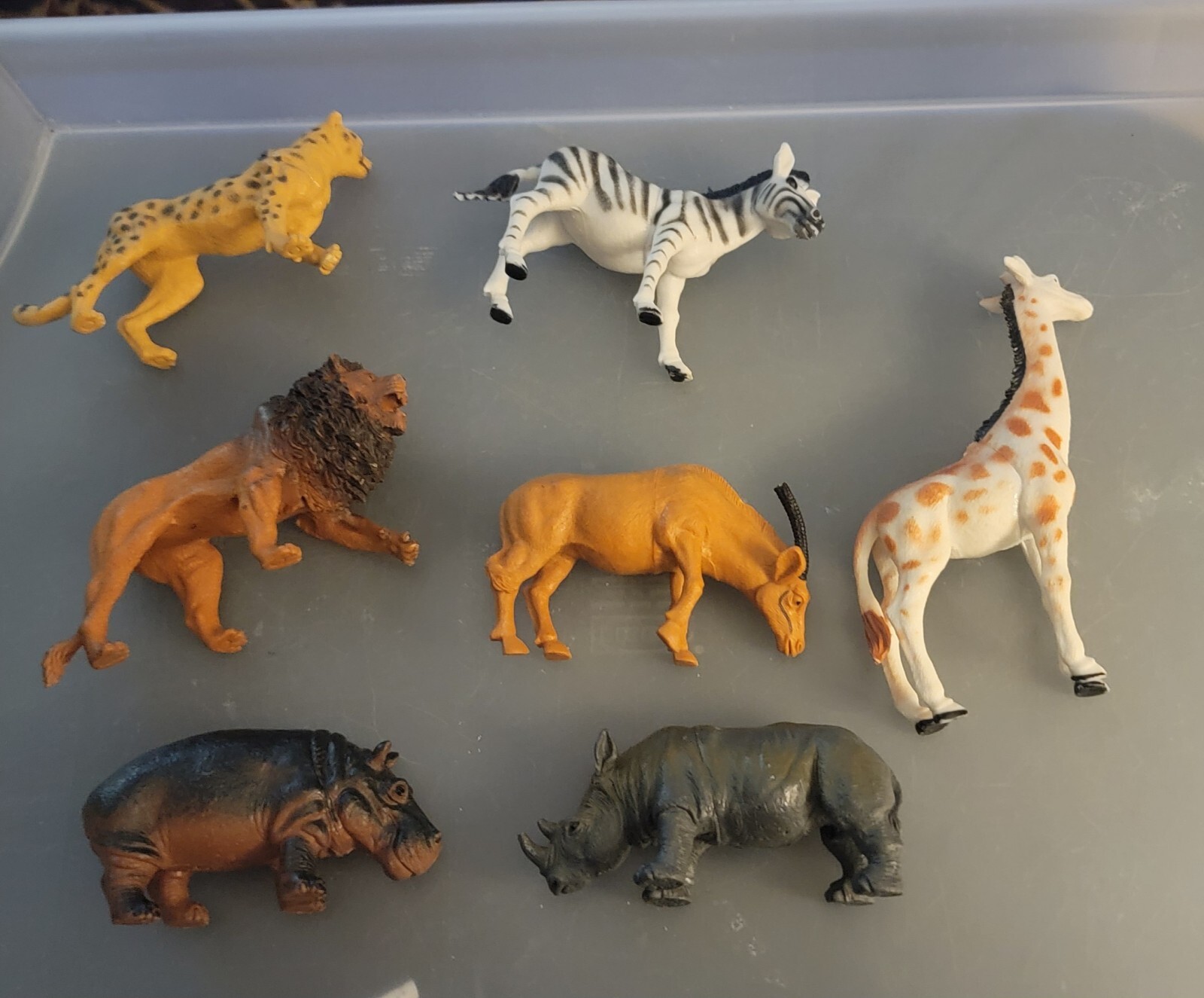 Zoo Animals (7) Hard Plastic 3 To 4″ Nice Quality