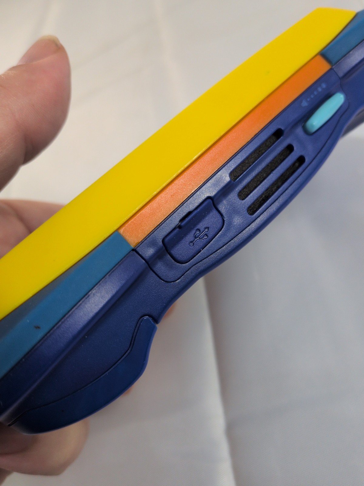 VTech MobiGo Touch Learning System Handheld Console Tested Working Blue Yellow