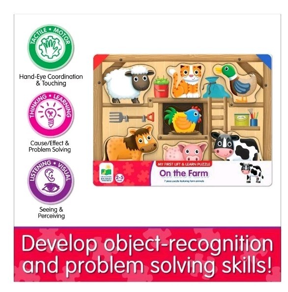 Lift & Learn ABC and On The Farm Puzzles ages 3 years and up Workbook Included