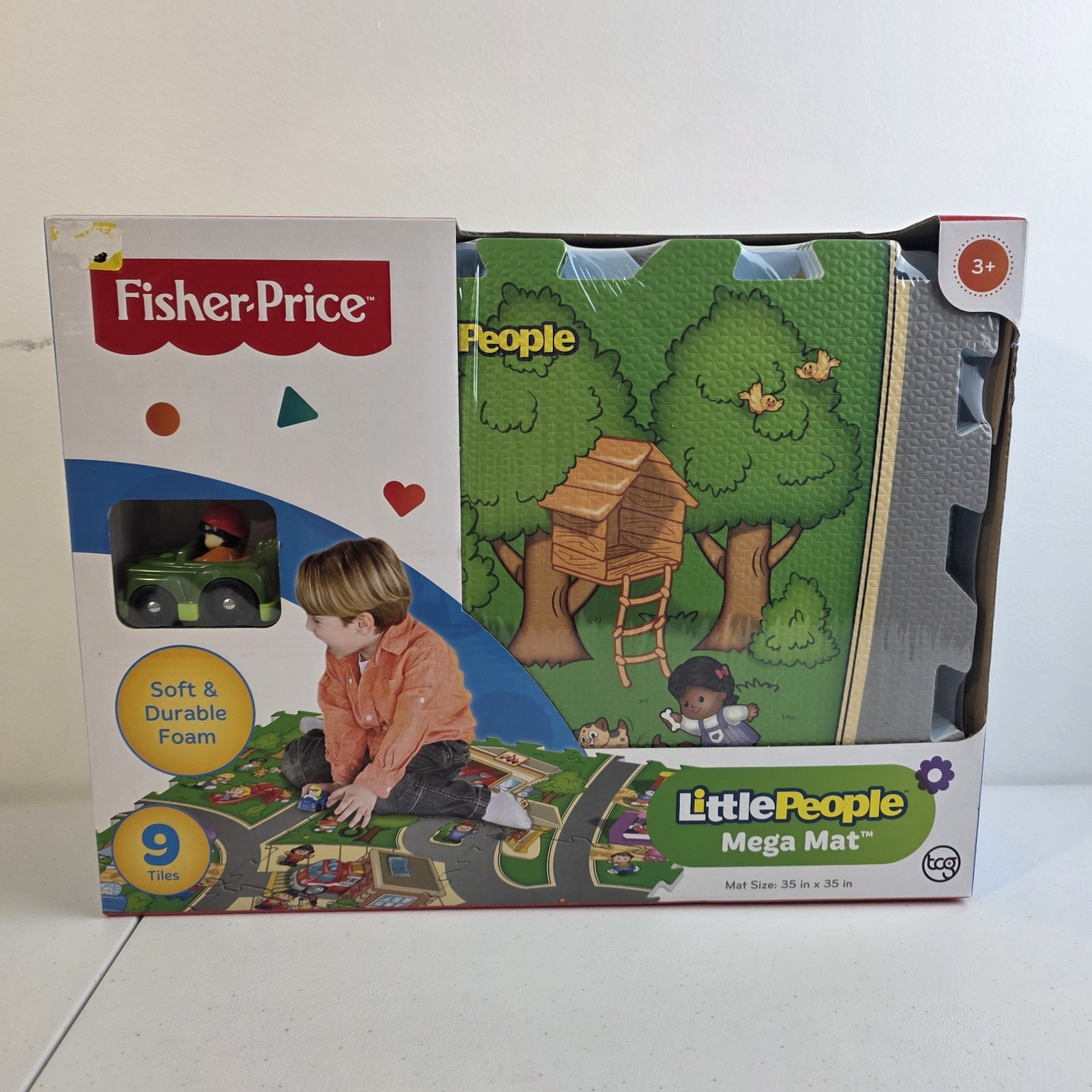 Fisher-Price Little People Mega mat (35″ x 35″) 9 Foam Tiles w/ 1 Vehicle NEW