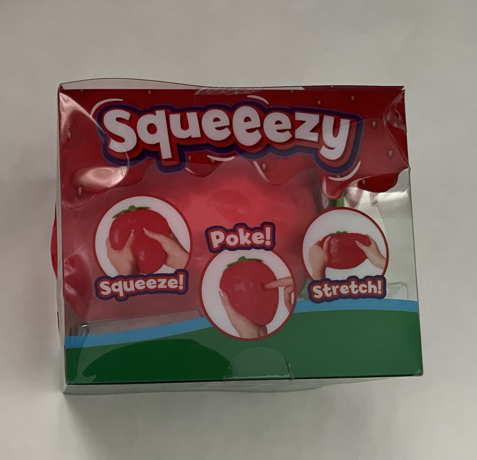 SUNNY DAYS ~ SQUEEEZY STRAWBERRY ~ Jumbo Squishy Calming Sensory Toy ~ 3+ ~ NEW