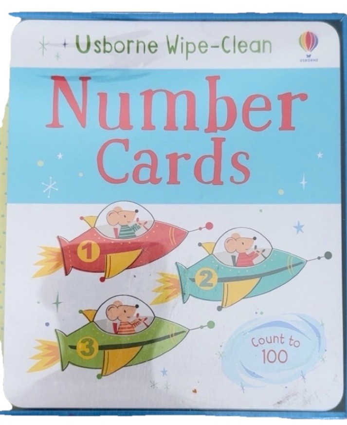 Usborne Wipe-Clean Number Cards Count to 100 Ages 3-4 4-7 Recommended 3-7 Years