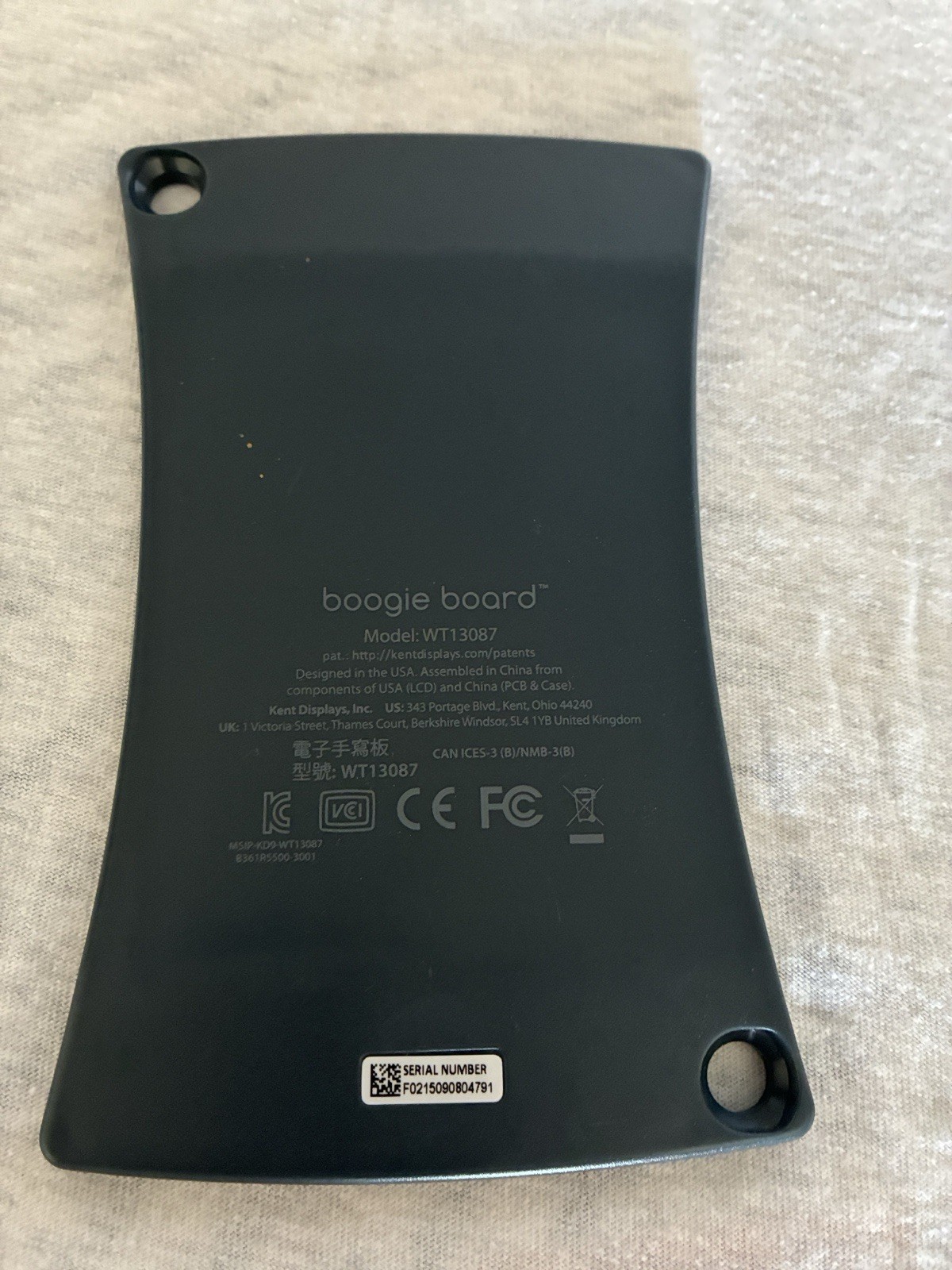 Boogie Board Justice WT13087 LCD Writing Tablet w/ Stylus Girls Black Purple